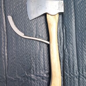 Wood Handle Silver Axe by